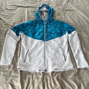Nike Running Dri-Fit Teal and Gray Zip-Up Jacket
